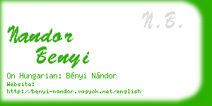 nandor benyi business card